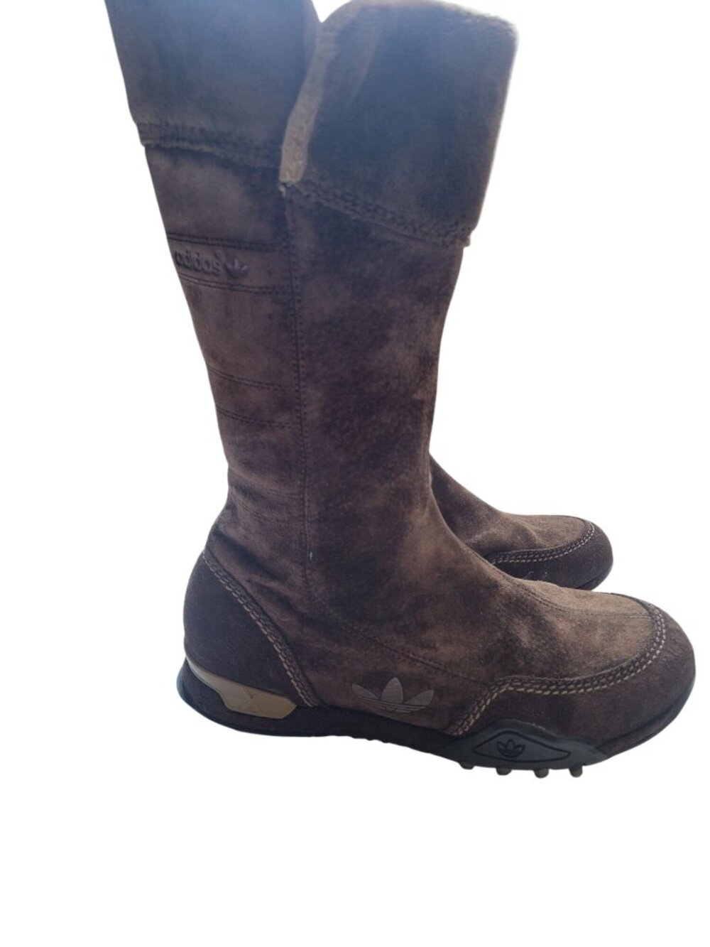 Adidas Opium Torsion boots featuring brown suede and a full zip Vintage Size 7.5 - Picture 4 of 11